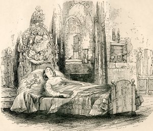 チャールズディケンズの「The Old Curiosity Shop」の死の床に立つネルトレント
